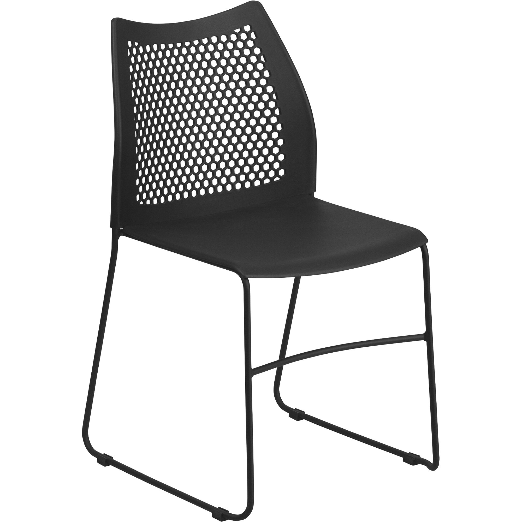 Flash Furniture Plastic Stack Chair with Perforated Back — 661-Lb. Capacity
